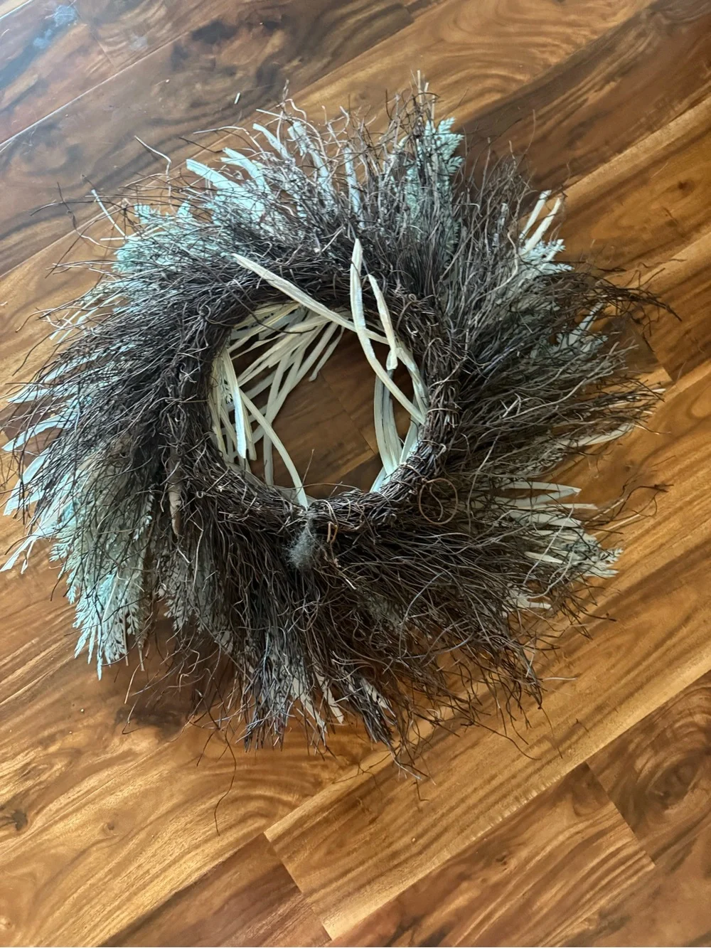 Neutral Sage Dried Grass Holiday Wreath
